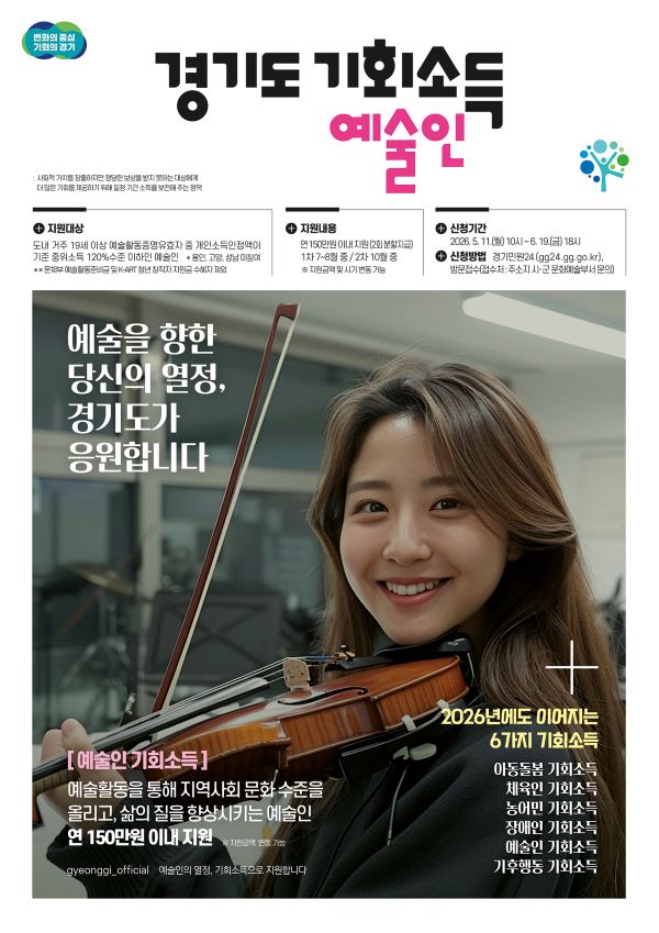 군포시, ‘예술인 기회소득’ 접수... 연 최대 150만원 지원