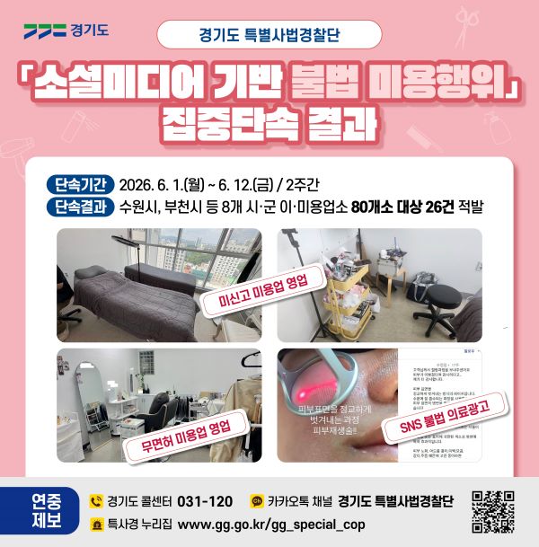 면허 없이, 신고도 하지 않고 속눈썹 연장…경기도, 불법 미용행위 대거 적발