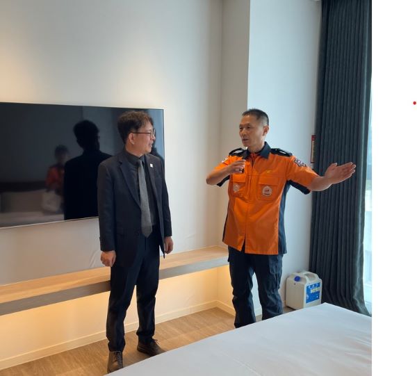 현장으로 향한 군포소방서장, 호텔안전관리 직접 챙긴다